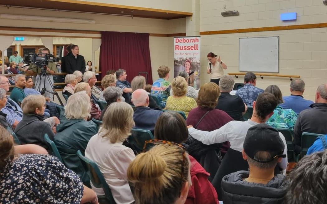Residents meet to discuss a new social housing development in Blockhouse Bay, Auckland.