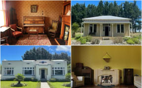 Collage of the interiors and exteriors of houses collected and restored by Alan Parker.