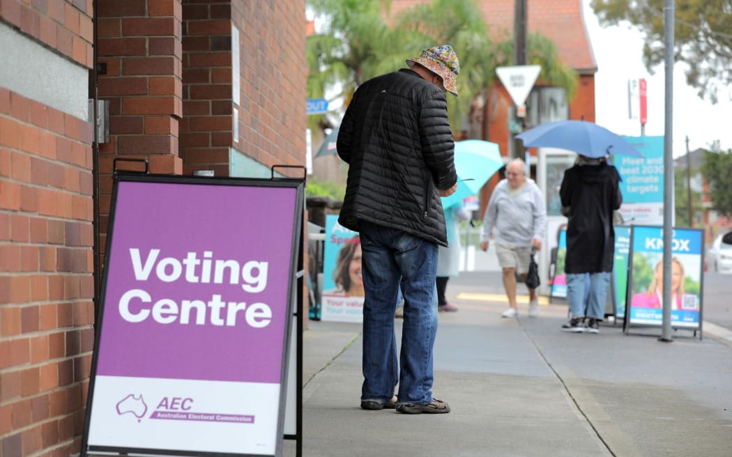 People voting in Australia's 2025 election.