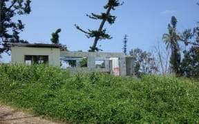 A house on the Vanuatu island of Tanna which sustained serious damage in cyclone Pam, which struck the island in March 2015.