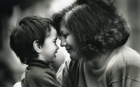 Film-maker Merata Mita and her son Hepi, 3.