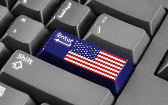 Enter button with USA Flag