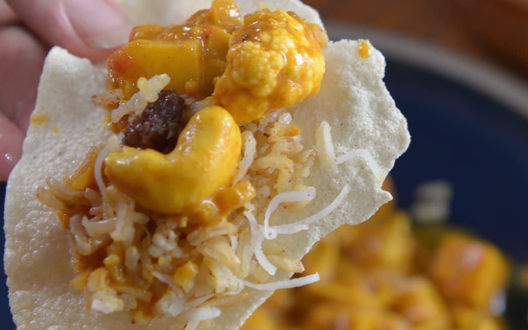 Kumara, Cashew & Cauliflower Curry with Kashmiri Rice