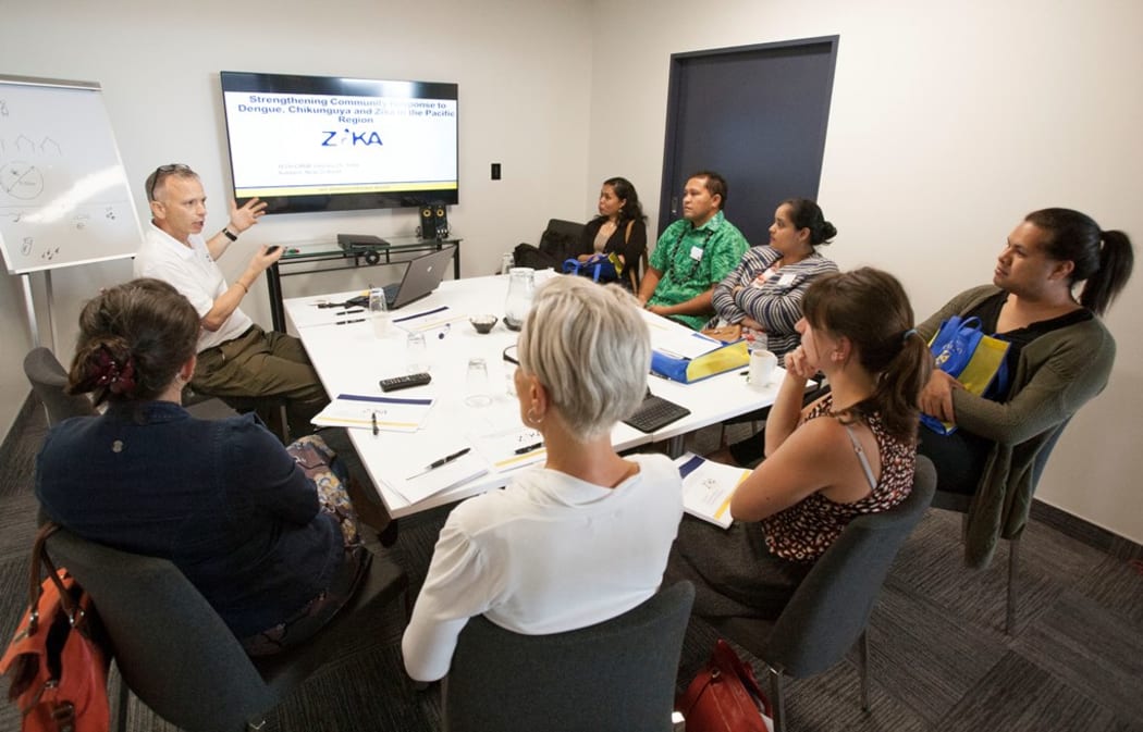 Dr Michael Callaghan takes a workshop to discuss mosquitos and related illnesses.