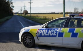 The scene of a crash where four people died after a truck and van collided near Ashburton.