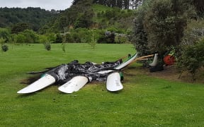 The three waka ama were burned overnight, and found melted through and covered in ash this morning.