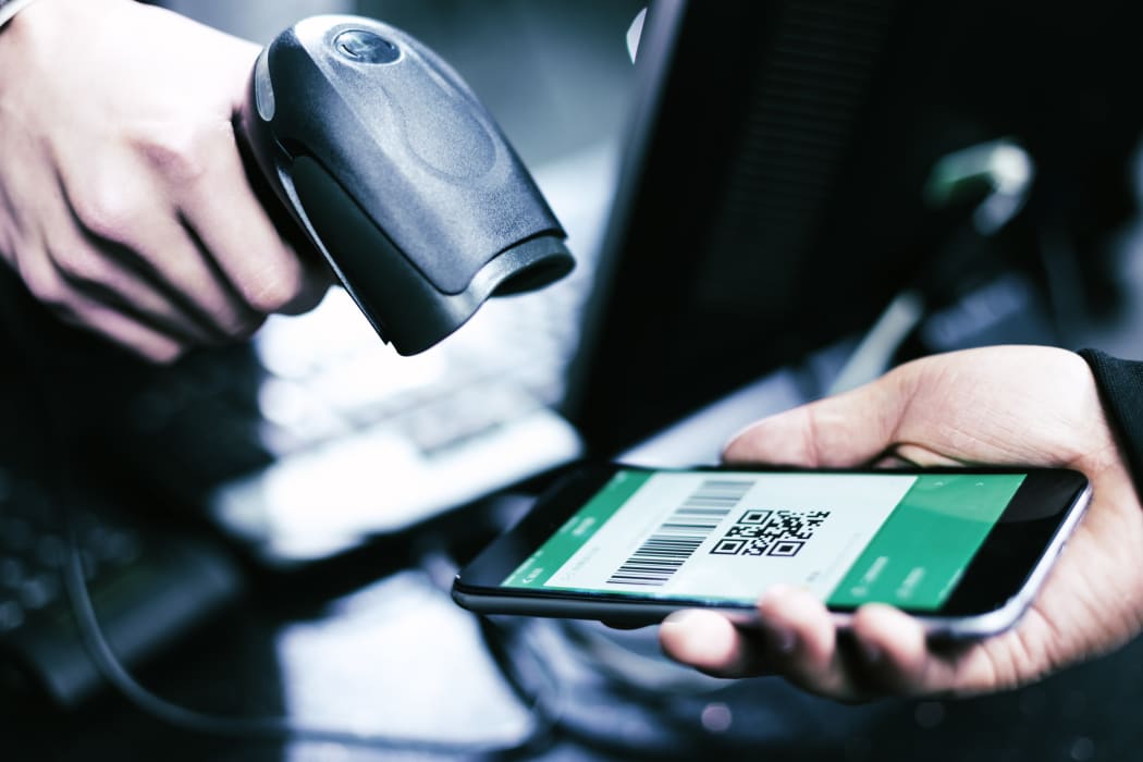 Qr code payment , online shopping , cashless technology concept