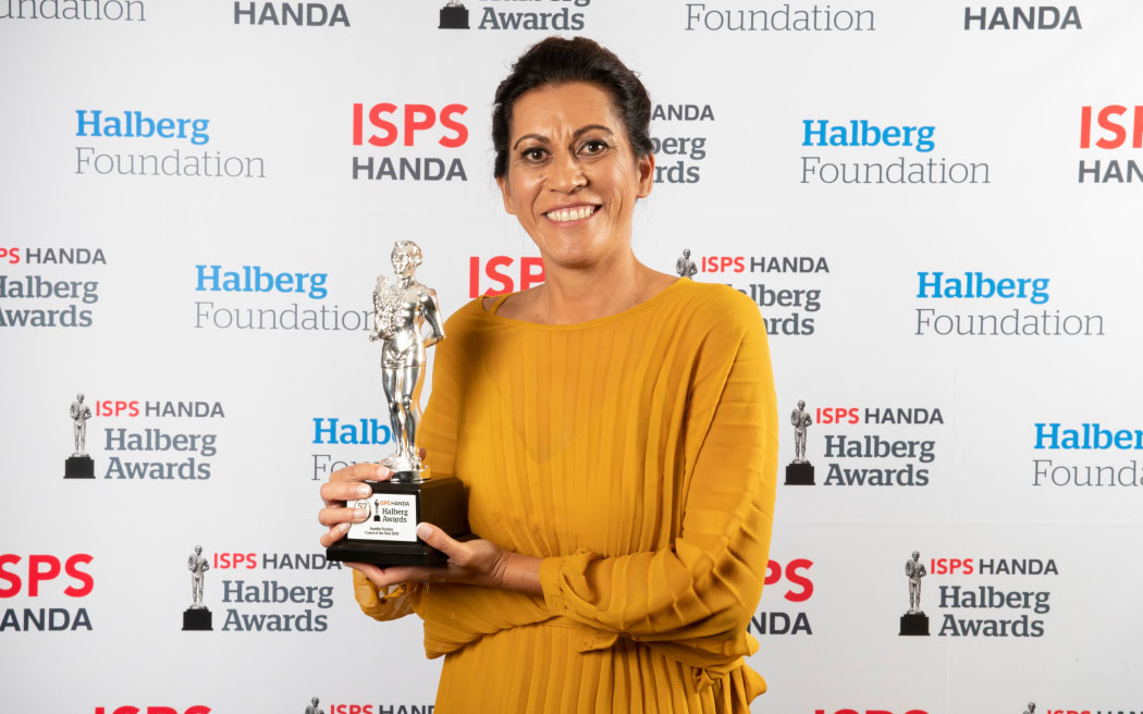 Dame Noeline Taurua, Buddle Findlay Coach of the Year, during the 57th ISPS Handa Halberg Awards.