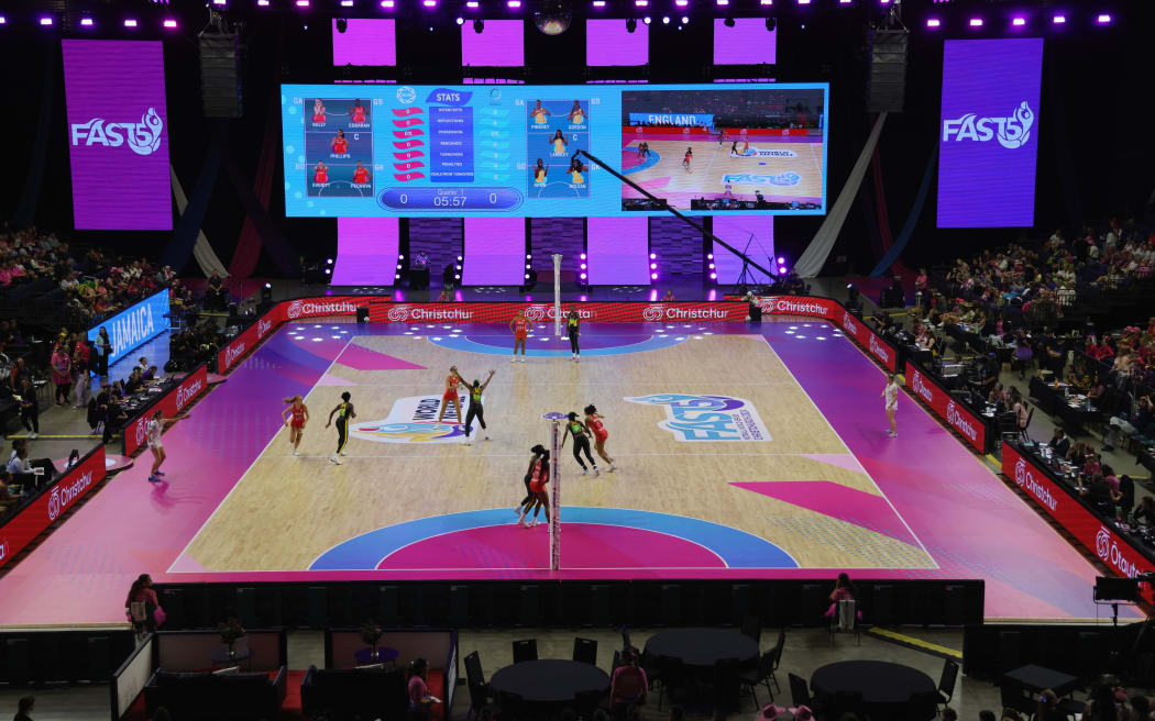 General view.
Fast 5 Netball World Series, England v Jamaica at Wolfbrook Arena, Christchurch, New Zealand on Saturday 9 November 2024.                                                                    
© Photo: Martin Hunter /  www.photosport.nz
