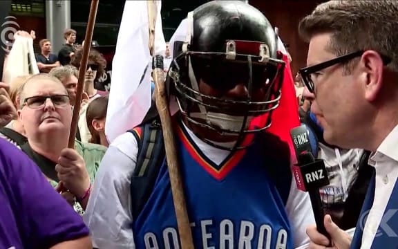 John Campbell among the TPP protesters: RNZ Checkpoint