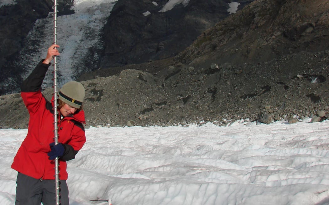 Dr Heather Purdie testing glacier ice