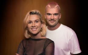 Brother and sister music duo Broods photographed at RNZ. Georgia Nott (left) and Caleb Nott (right)