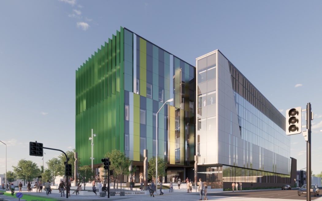 Artist's impression of the new Dunedin Hospital from Te Whatu Ora website