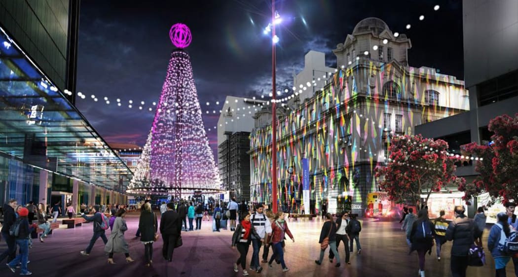Artist's impression of new public area outside Britomart terminus.