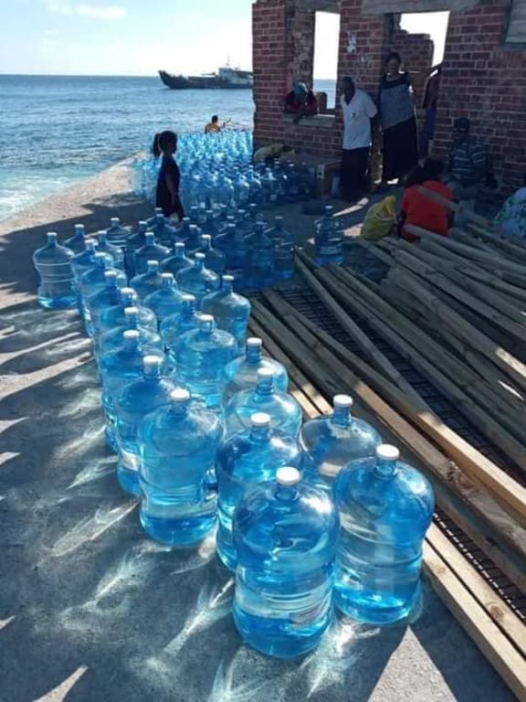 Bottles of water shipped to Banaba