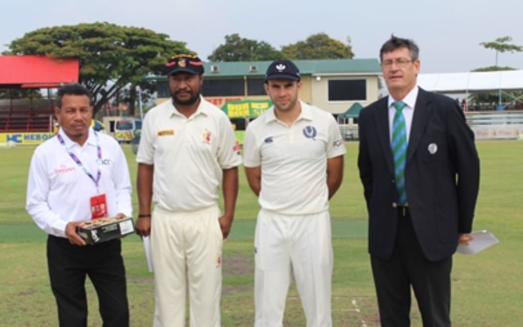 Barramundis captain Assad Vala poses before the match gets underway.