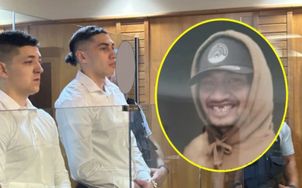 Isaiah Buchanan, (left), and Ahere Gillies have been on trial in the High Court at Napier, charged with the murder of Javon Aranui, inset.