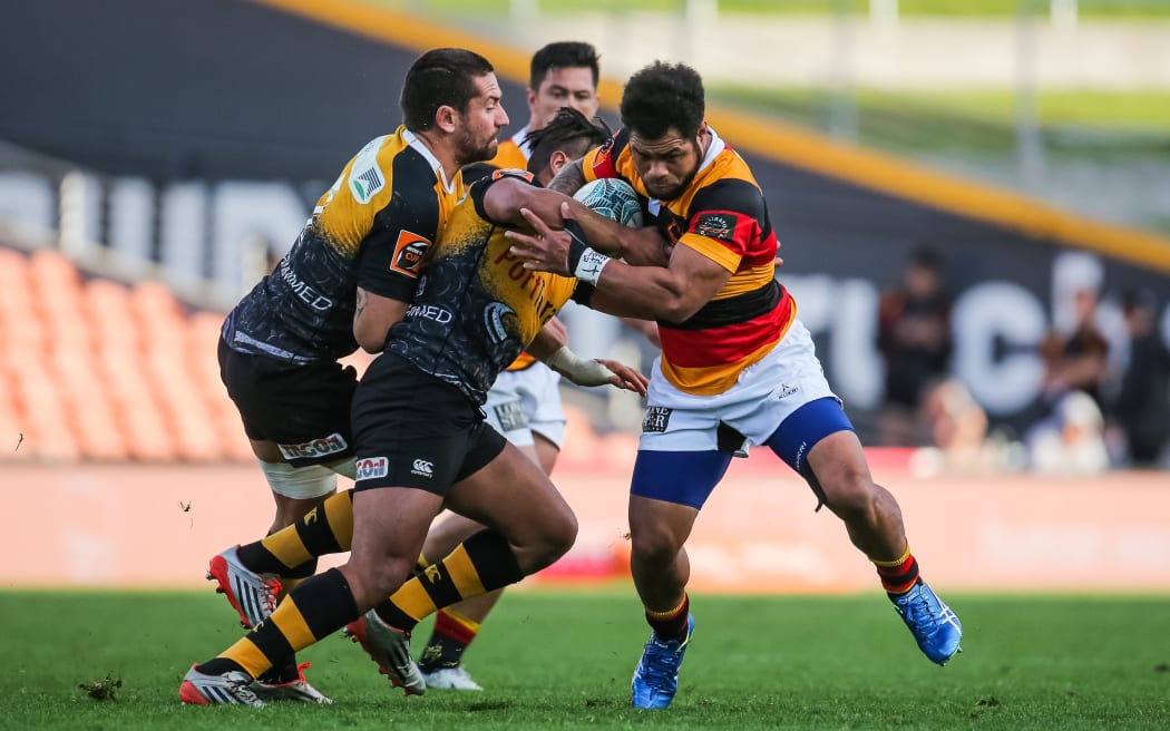 Tongan midfielder Tevita Taufu'i playing for Waikato.