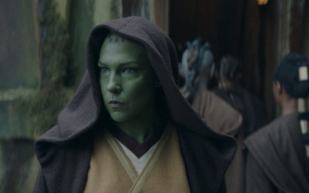 (L-R): Osha Aniseya (Amandla Stenberg) and the Stranger in Lucasfilm's THE ACOLYTE, season one, exclusively on Disney+. ©2024 Lucasfilm Ltd. & TM. All Rights Reserved.