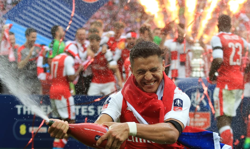 There will be no more champagne celebrations like this one by Arsenal's  - Alexis Sanchez after winning the 2017 FA Cup final.