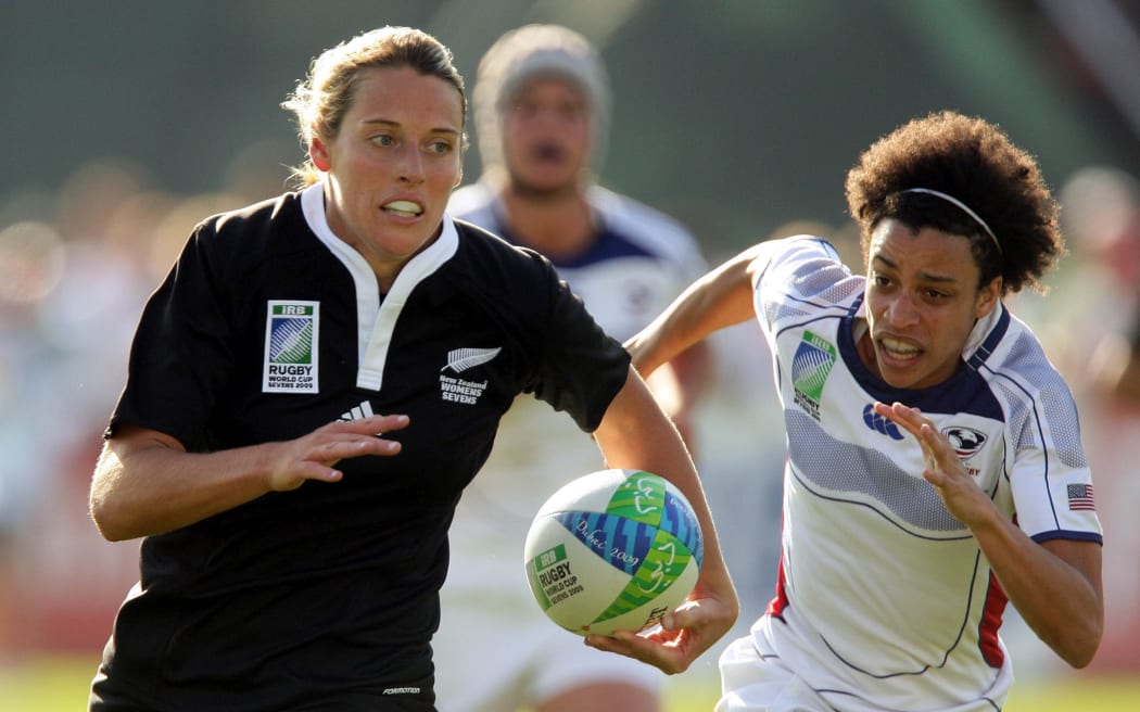 Hannah Porter in her playing days with the Black Ferns Sevens.