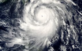 NASA satellite image shows Typhoon Meranti. Taiwan braced for approaching super typhoon Meranti on September 13.
