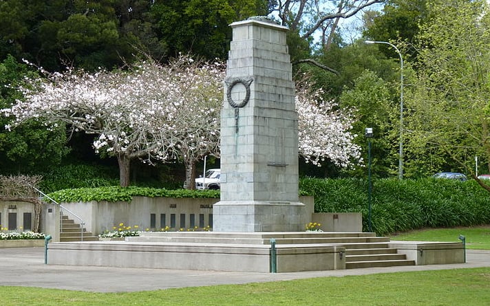 The cenotaph at Memorial Park, Hamilton
