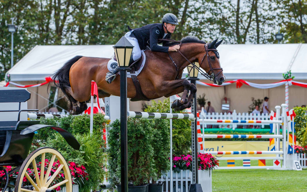 Bruce Goodin riding Backatorps Danny V in Spain in 2019.
Goodin will compete on the horse at the Tokyo Olympics.