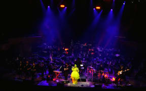 Benee and the New Zealand Symphony Orchestra performing live at the Micheal Fowler Centre, Wellington, New Zealand.