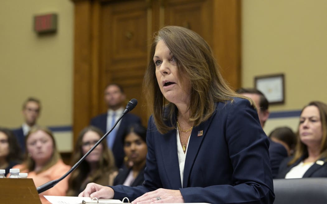 U.S. Secret Service Director Kimberly Cheatle is testifying before the House Oversight and Accountability Committee about the oversight of the U.S. Secret Service and the attempted assassination of President Donald J. Trump during a hearing today in Washington, DC, USA, on July 22, 2024, at Rayburn HOB/Capitol Hill. (Photo by Lenin Nolly/NurPhoto) (Photo by Lenin Nolly / NurPhoto / NurPhoto via AFP)