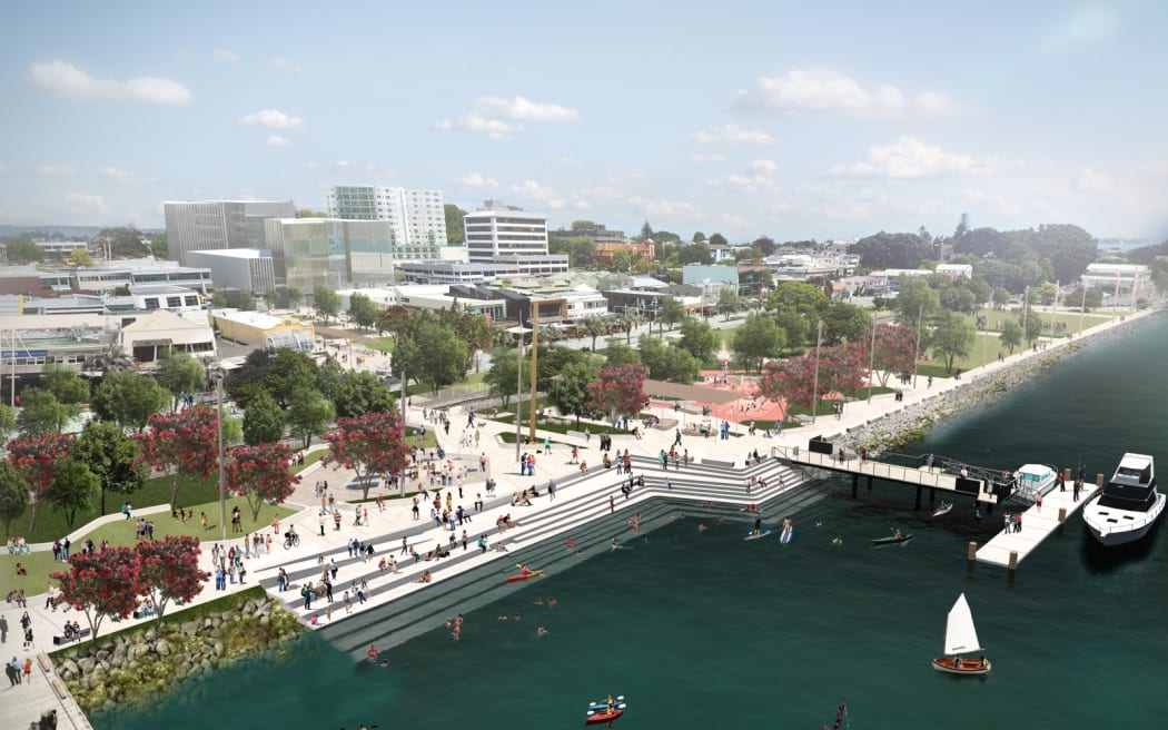Artist's impression of the new Tauranga waterfront.