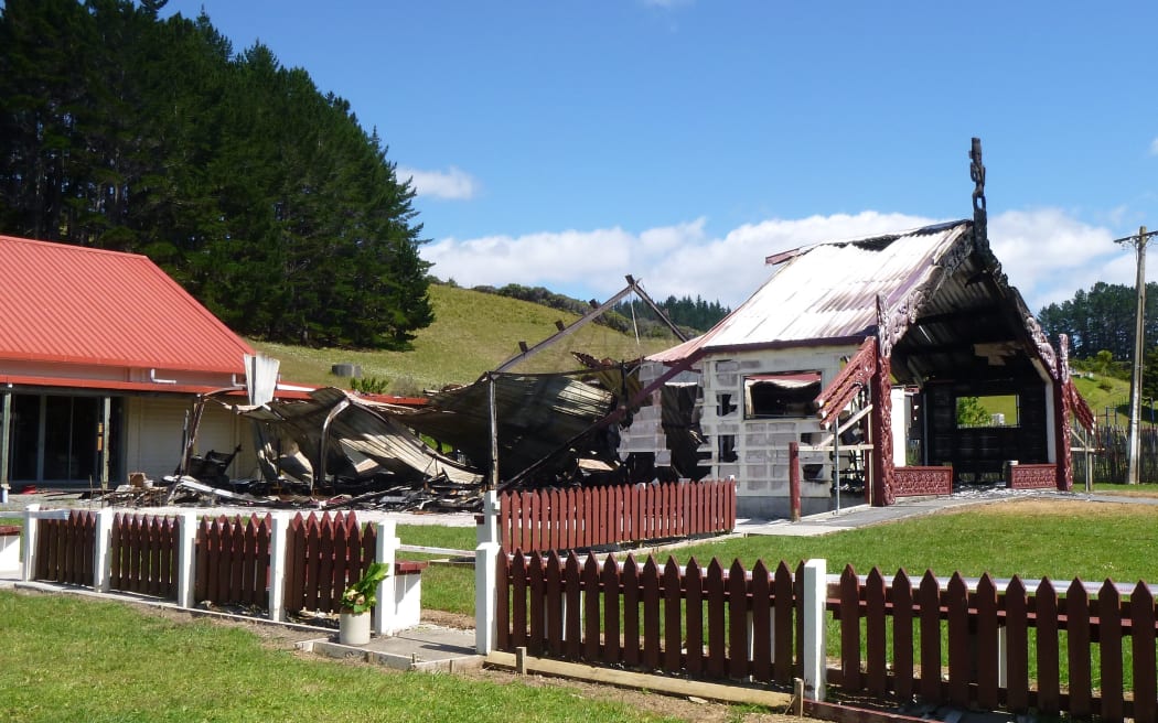 The blaze destroyed the wharenui and wharepaku.