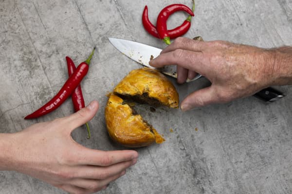 The beef rendang pie at the Lunchbar in Port Chalmers, Dunedin, New Zealand.