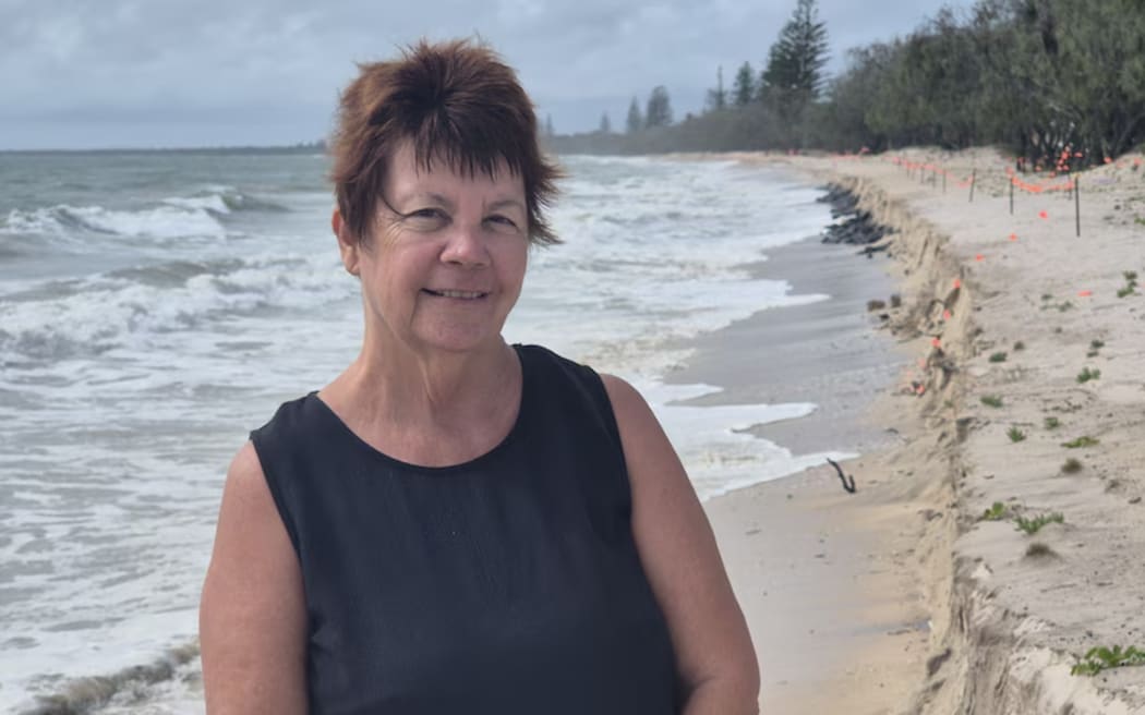 Pauline Greer says it is disappointing to see all the work done to the beach washed away.
