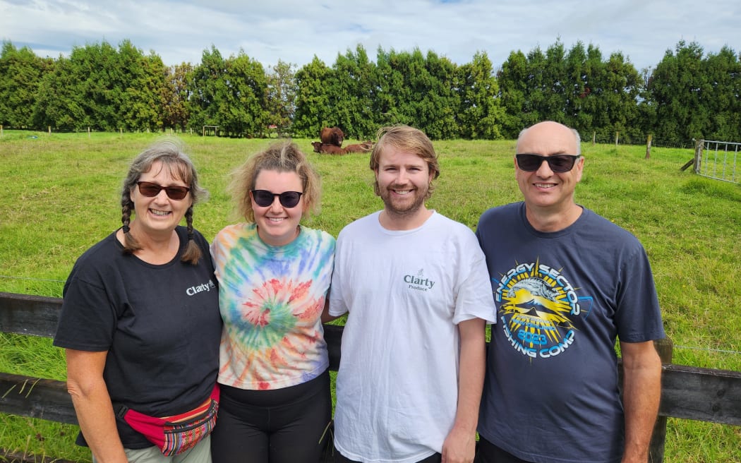Morgan and Aydan (centre), with her parents Jane and Steve. Intergenerational living is great on many different levels, Jane says