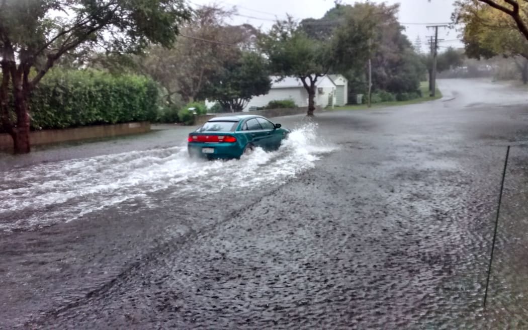 Roads and properties in Raumati Beach were under water.