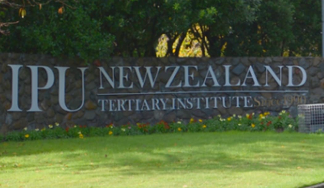 Sign saying Institute of the Pacific United (IPU) in Palmerston North.