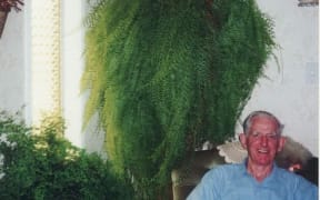 Allister Girvan's grandfather Eugene at home in Nelson with his maidenhair fern