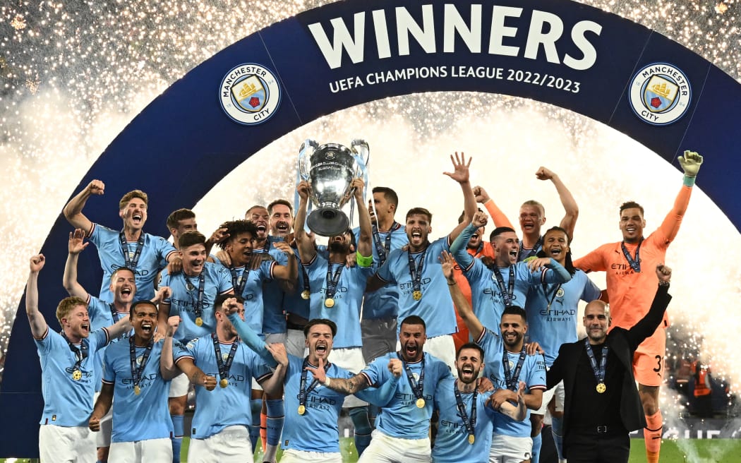 Manchester city win Champions League in Ataturk Stadium in Italy