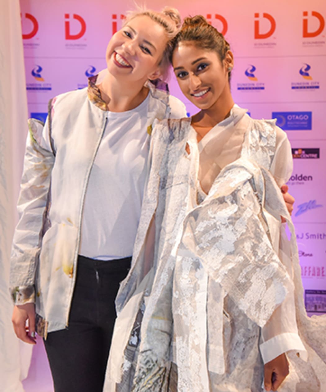 Nehma Vitols with a model wearing one of her garments.