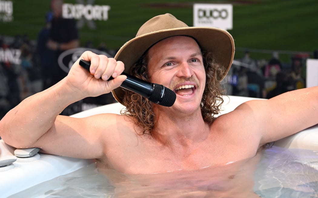 Nick Cummins aka Honey Badger.
Hot Springs Spas T20 Black Clash in association with Heartland Hauraki & Black Clash & Hot Springs Spas Promotion at NZME, Auckland, New Zealand on Thursday 17 November 2022.
Mandatory credit: Andrew Cornaga / www.photosport.nz