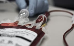A bag of transfusion blood