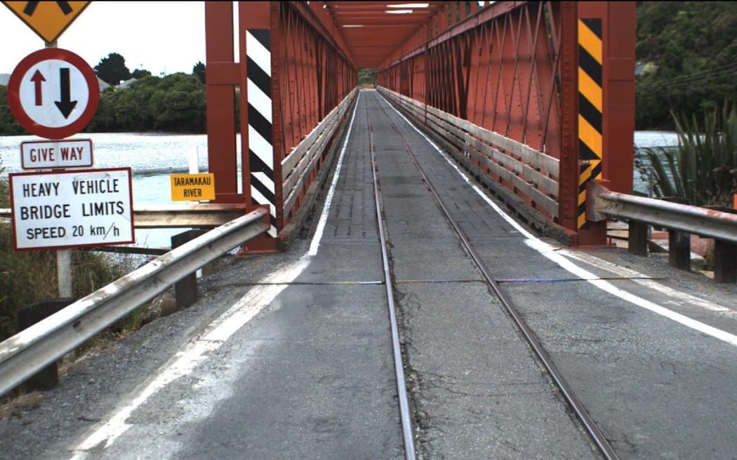 The Taramakau road-rail bridge on State Highway 6, West Coast.