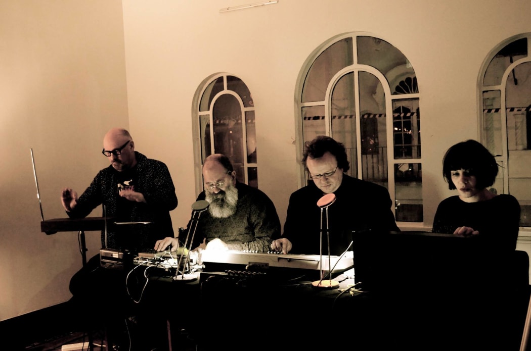 Les Baxters (L-to-R) John Chrisstoffels, Paul Sutherland, Dave Imlay, Erin Kimber