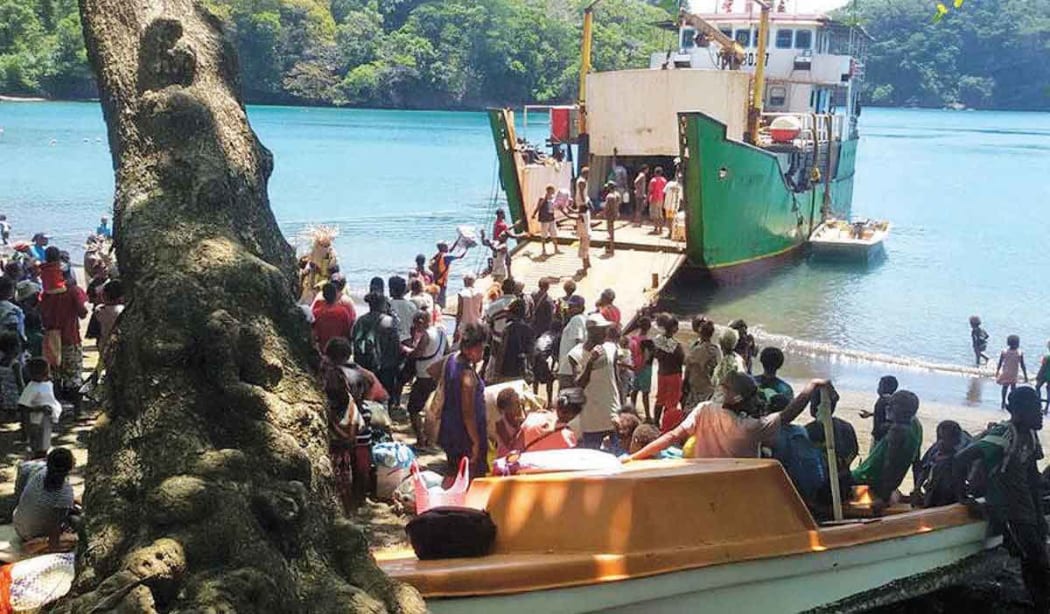 People being evacuated from Ambae.