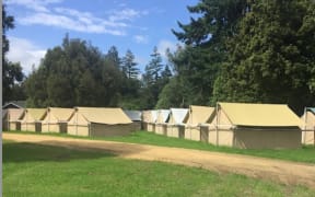 Tents for separate men's sleeping accommodation at the secretive sect's annual summer gatherings.