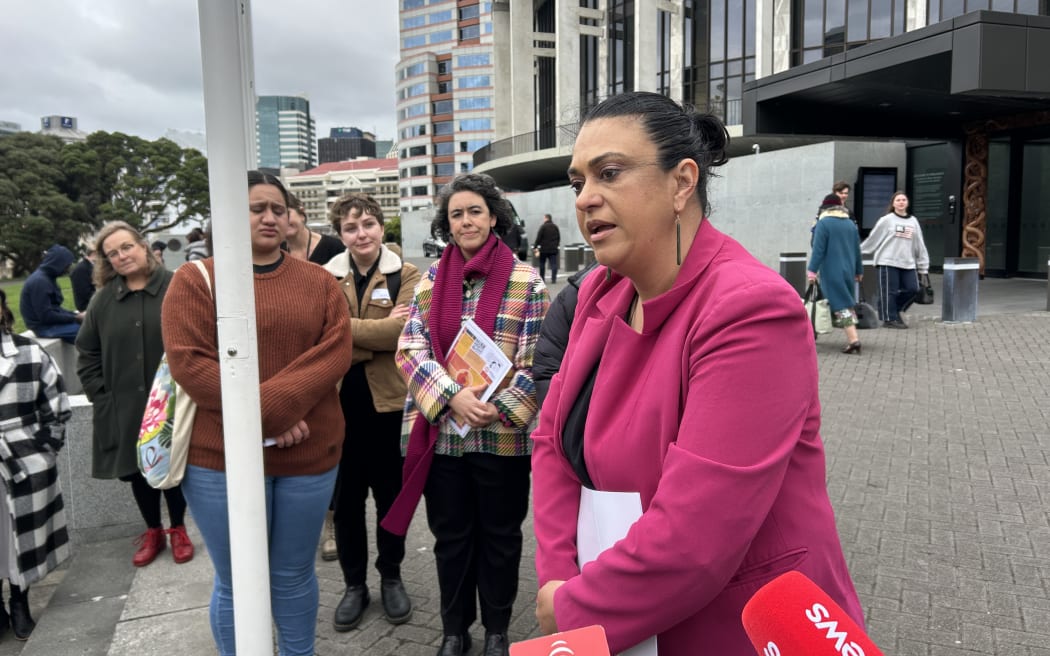 Minister of Children Karen Chhour gathers with rangatahi impacted by a parent in prison at parliament.