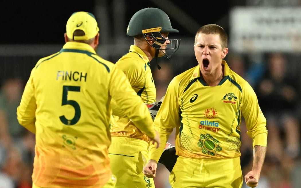Adam Zampa of Australia celebrates