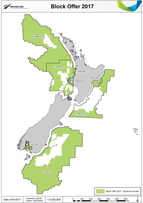The "Block Offer" comprises a total acreage of 481,735 km² and includes two onshore, five offshore and one offshore/onshore release areas.