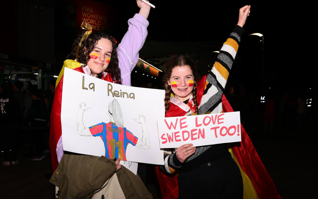 Fans during the FIFA Women's World Cup semi-final football match between Spain and Sweden at Eden Park in Auckland, New Zealand on Tuesday August 15, 2023. Copyright photo: Aaron Gillions / www.photosport.nz